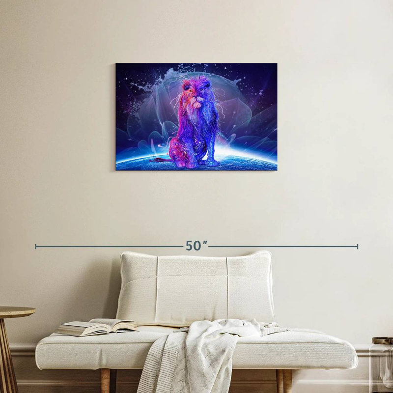 Brampt Abstract Colorful Lion, 20" H x 30" W