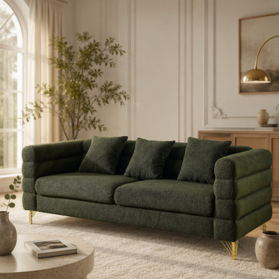 Canapé modulaire 3 places, canapé modulaire en tissu confort de salon - Canapé modulaire à assise profonde, assise douce avec 3 coussins
