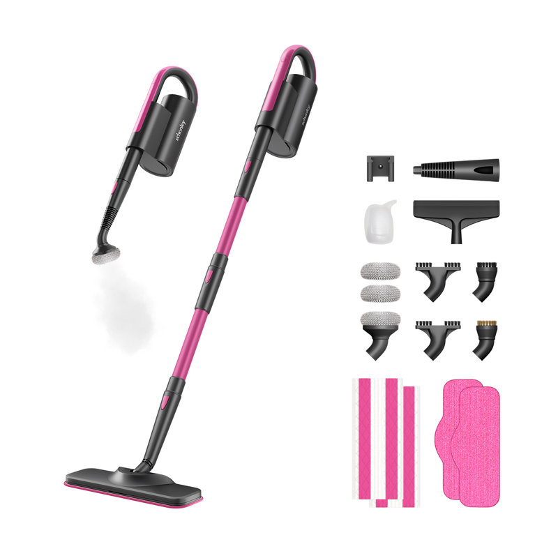 Schenley 19-in-1 Steam Mop Dual-Rod Design with Detachable Handheld Steamer for Hard Floors, Walls, Grouts, Tiles, includes Multi-purpose Accessories, Washable Microfiber Pads and Disposable Pads