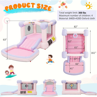 13.4' x 6.9' Inflatable Bounce House with Slide, Ball Pit, Basketball Hoop & Dart Game – Indoor & Outdoor Toddler Playhouse with Blower, Balls & Accessories – Quick Setup for Year-Round Fun