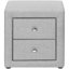 Table de chevet de chambre à coucher avec revêtement en lin gris - unité de rangement à 2 tiroirs