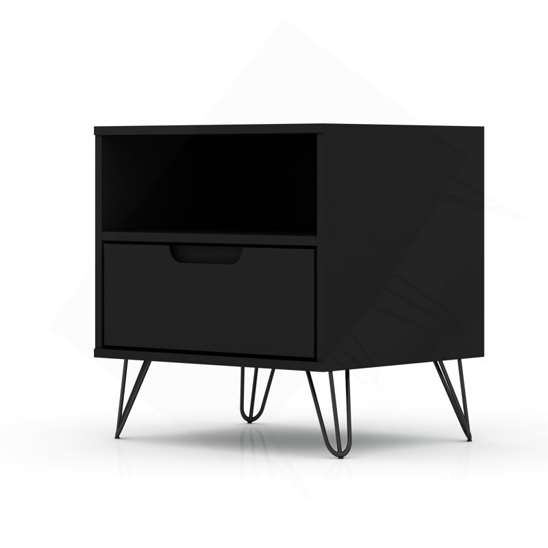 Table de chevet en noir, Noir
