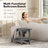 24" Waterproof HIPS Shower Bench, All-Weather Shower Stool, 400 lbs Weight Capacity, Non-Slip Feet, Gray-75284312-75284261