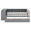 Lit plateforme simple en bois avec tête de lit tapissier, tablettes, tiroirs et station de charge-197203938-197203936