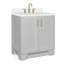 Ensemble de meuble-lavabo simple en bois massif 30 po gris Freitas avec plateau en quartz blanc pur 1,5 po, évier central-763243947-694790713-694790718