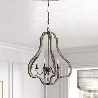 5 - Light Steel Dimmable Empire Chandelier