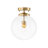 1-Light Swirled Glass Orb Semi-Flush Mount