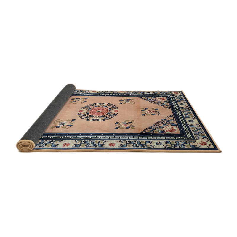 Tapis oriental bleu / beige, Rond 7 pi