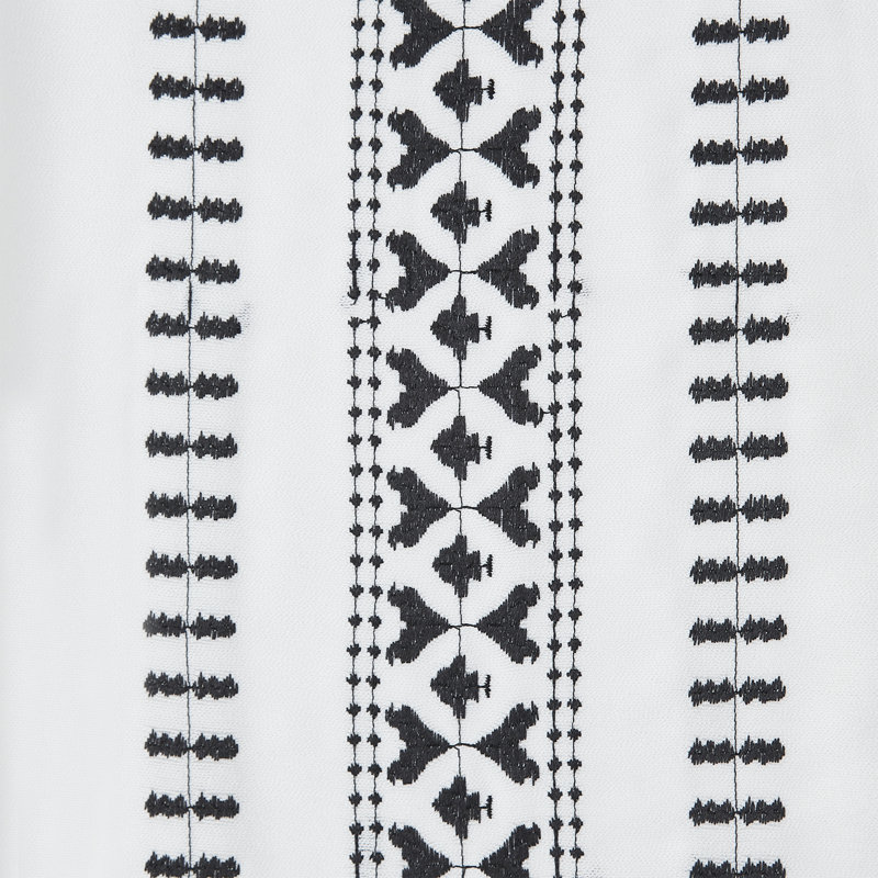 Rogue Embroidered Rod Pocket Blackout Curtain Panel, Black/White, 52" W x 95" L