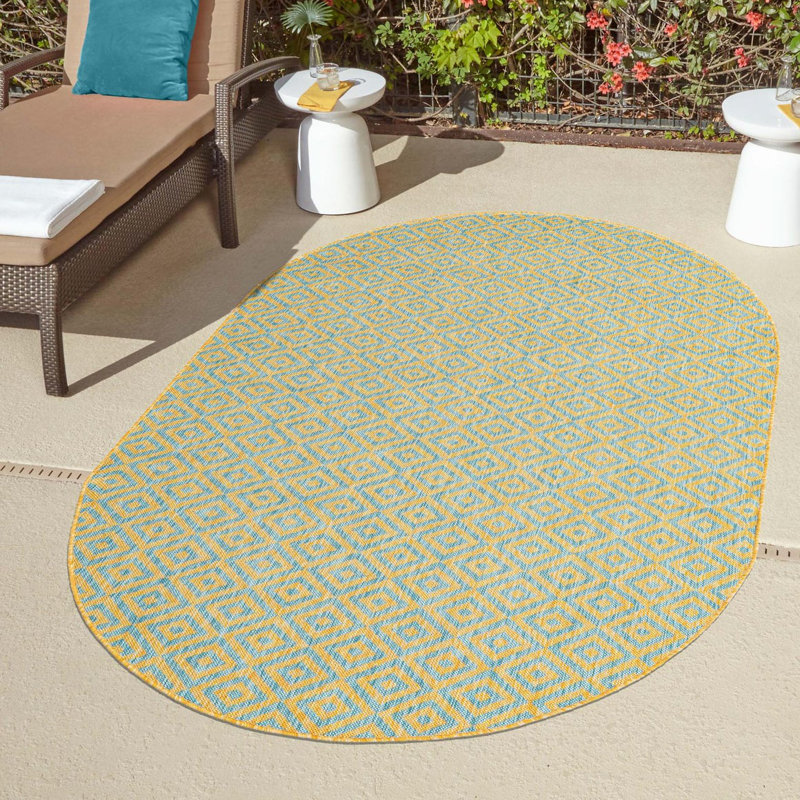 Jill Zarin Costa Rica Outdoor Rug, Oval 7'10" x 10'
