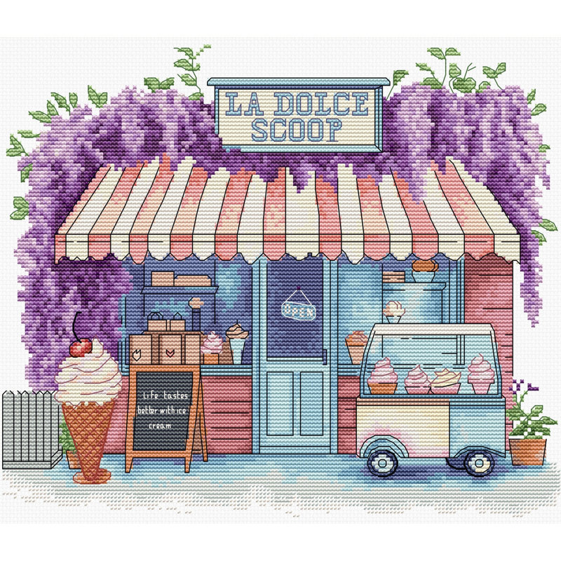 Ensemble de point de croix compté Ice Cream Scoop B1428L