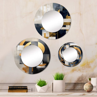 Dheeran Metal Round Mirror
