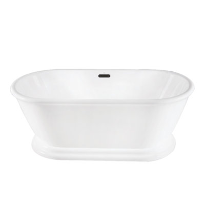 Baignoire piédestal ovale en acrylique à double face avec drain Kingston Eden