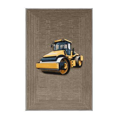 Machine Washable Transportation Gray Area Rug
