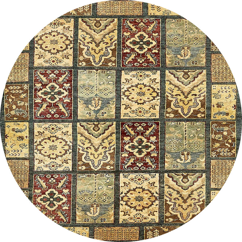 Abstract Indoor Rug, Round 4'