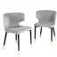 Chaise d'appoint en velours à dossier incurvé avec viroles Elegant Kit-2062844379-2062699392
