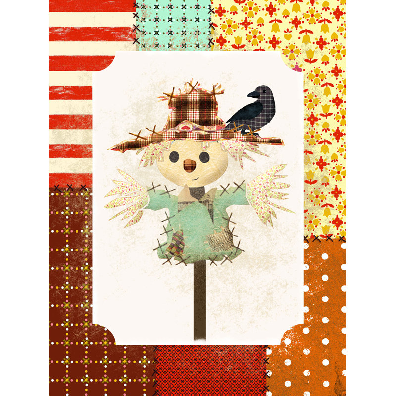 Fall Farmhouse Decor - Autumn Scarecrow On Canvas Print