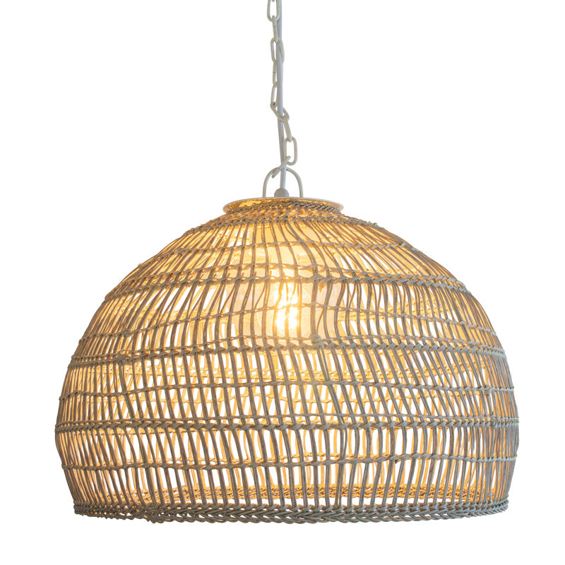 Aundra Brown 1 -Bulb Outdoor Pendant, 15" H x 23" W x 23" D, Antique White