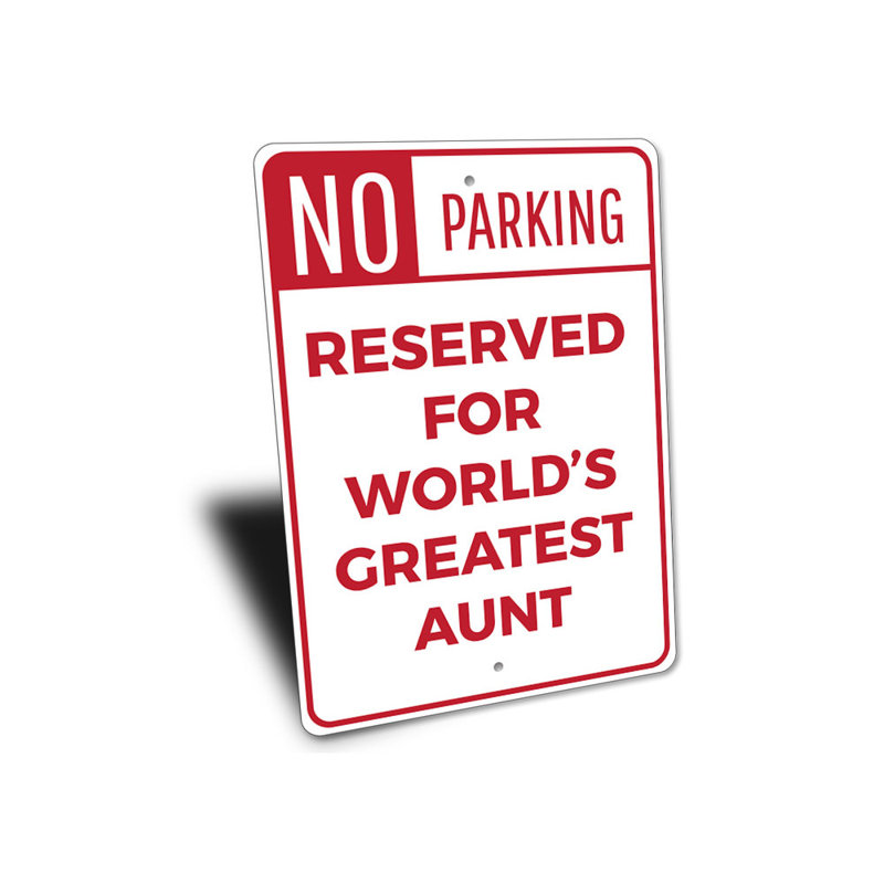 Plaque en aluminium «Aunt», H 10 po x l 14 po x P 0,04 po