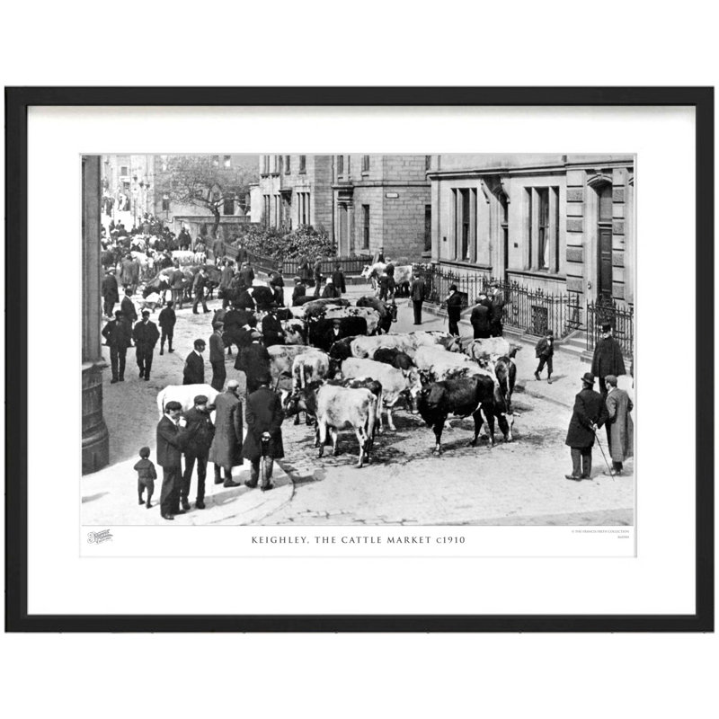 Keighley, The Cattle Market C1910 - Single Picture Frame Print, 60cm H x 80cm W x 2.3cm D