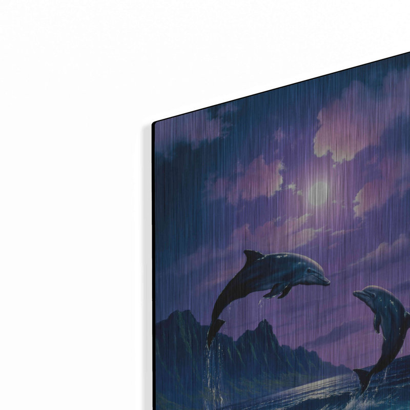 «Dolphin Dance» par Anthony Casay sur métal, H 24 po x l 16 po