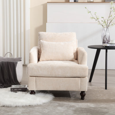 Fauteuil en chenille avec cadre en bois