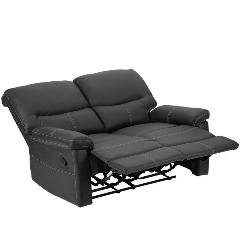 Nashika Faux Leather 54.3'' Reception Loveseat, Black