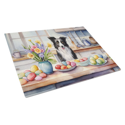 Planche à découper en verre décoratif Border Collie