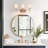 Lidia 3 - Light Dimmable Amber Gold Vanity Light with Off-White Shades