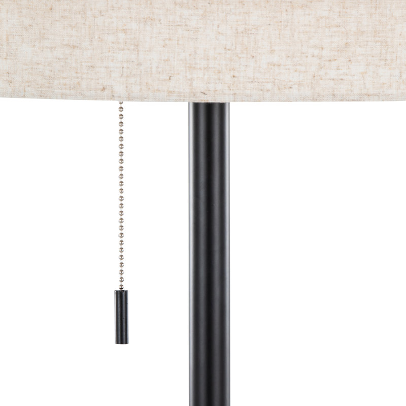 Lampe sur pied contemporaine en métal, Noir