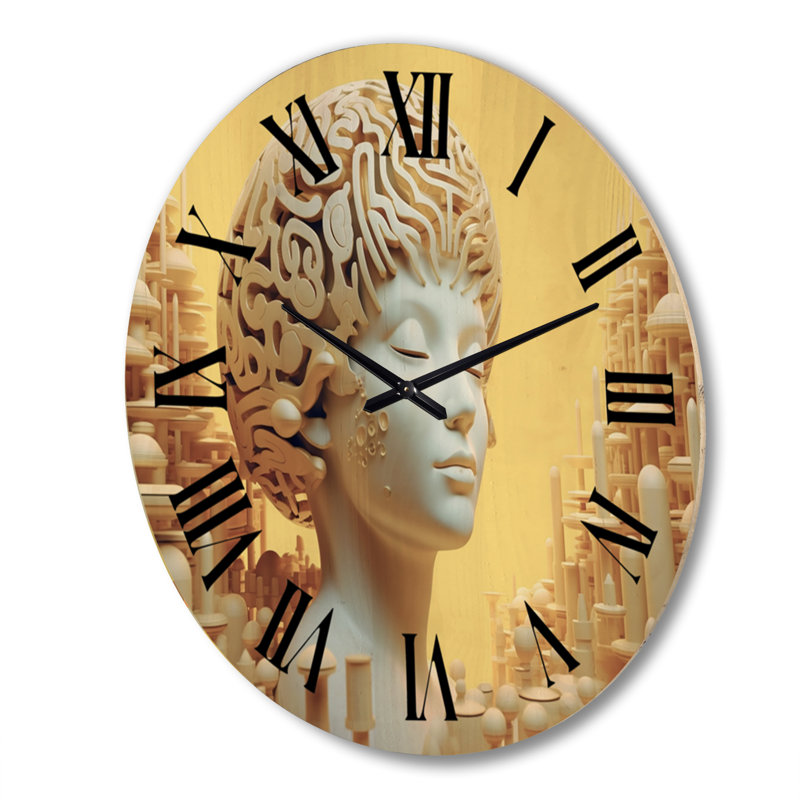 Horloge murale en bois massif Parneet, Très grand