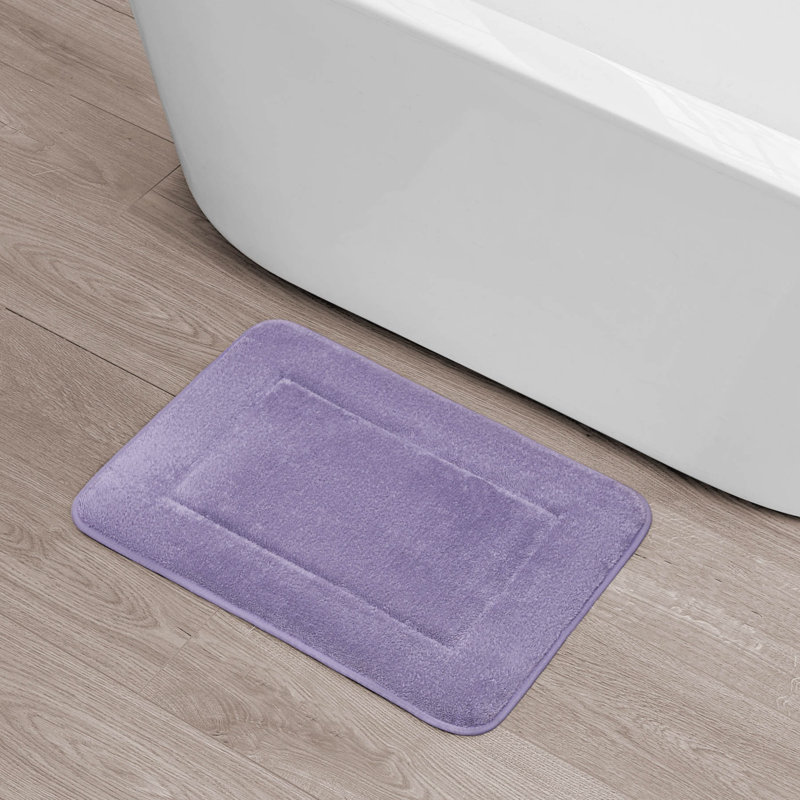 Non-Slip Bath Rug - Basics by Wayfair™, 17" W x 24" L, Wisteria Purple