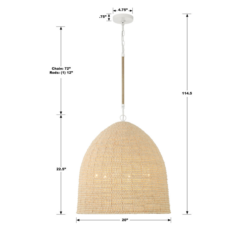 Chrishawna 6 - Light Dimmable Dome Chandelier
