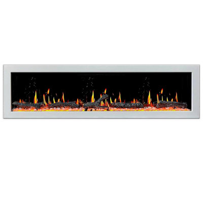 Litedeer Homes Gloria II 78" W Electric Fireplace - Driftwood Logs & River Rocks