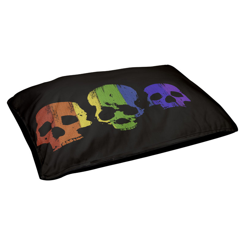 Coussin de concepteur crâne Burien, L 32,5 po x l 42,5 po, Noir