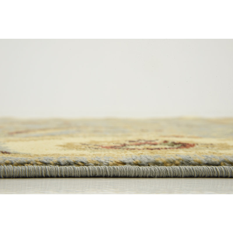 Tapis oriental jaune / bleu Niles, Rond 6 pi 1 po