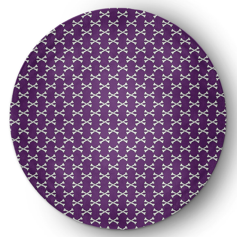 Deborha Chenille Geometric Indoor Rug, Round 5'