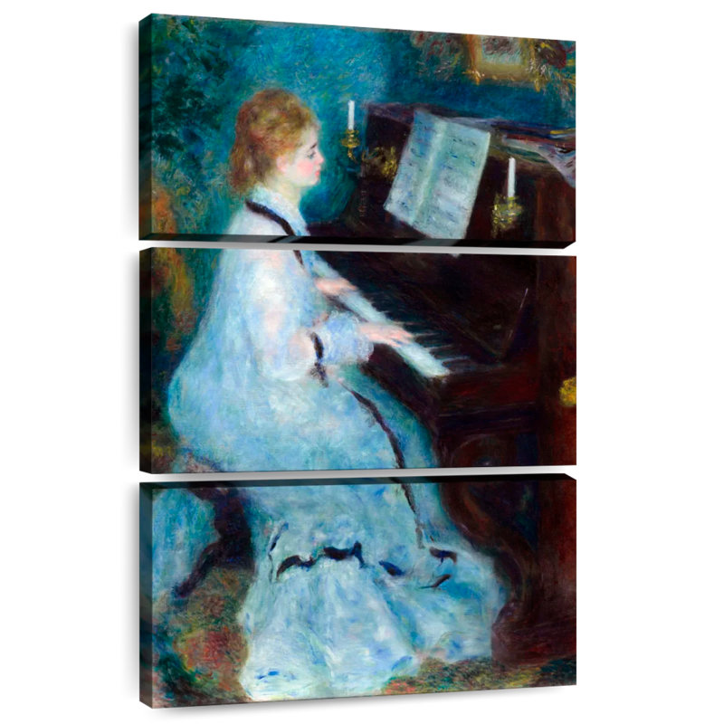 Femme au piano 1875, H 32 po x l 20 po
