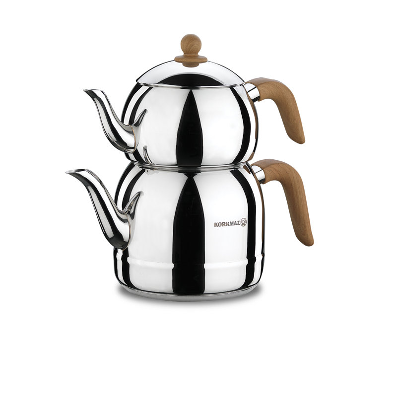 Korkmaz 121.7oz. Stainless Steel Teapot Set