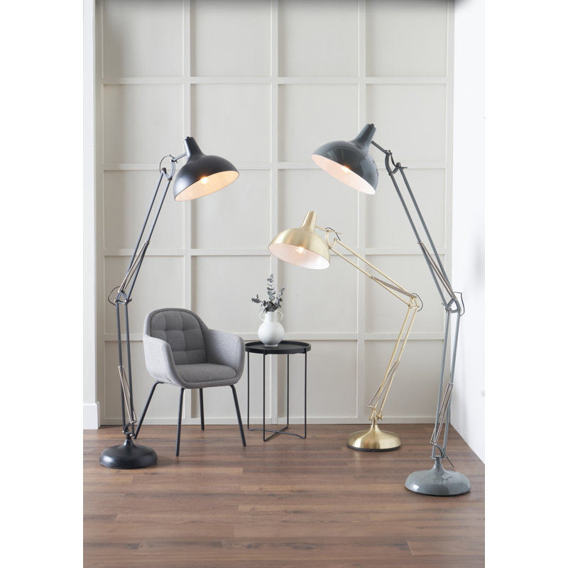 Iwamoto 180cm Brushed Task Floor Lamp, Copper
