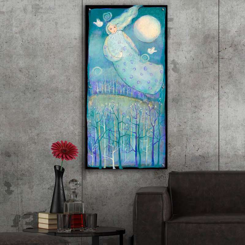 Art mural en verre épique «Moondancer» par Sue Davis, 24 po x 48 po, H 48 po x l 24 po