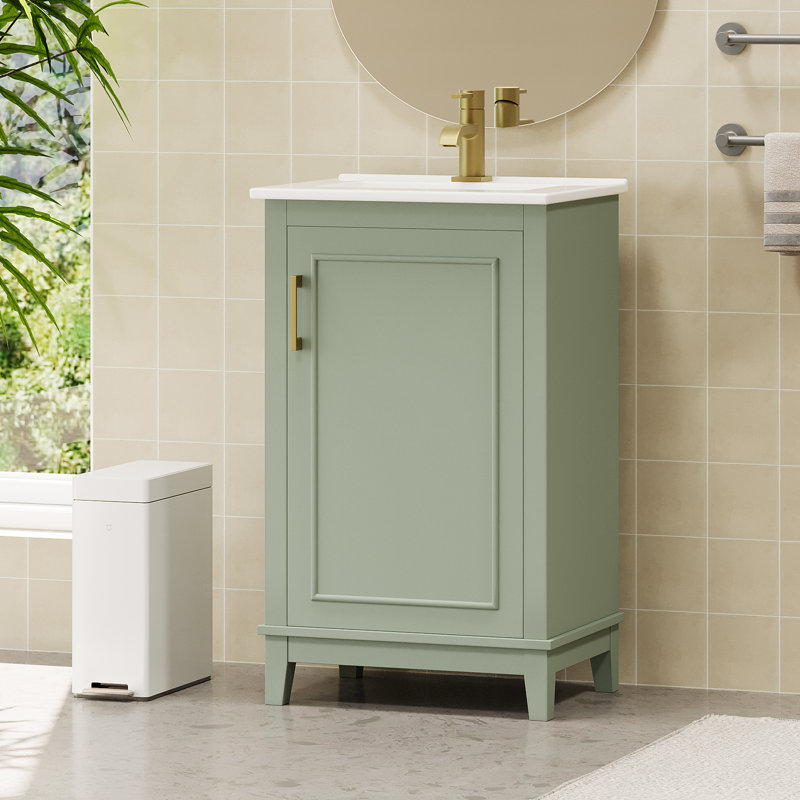 Armoire de salle de bain 20 po 1 porte, Vert