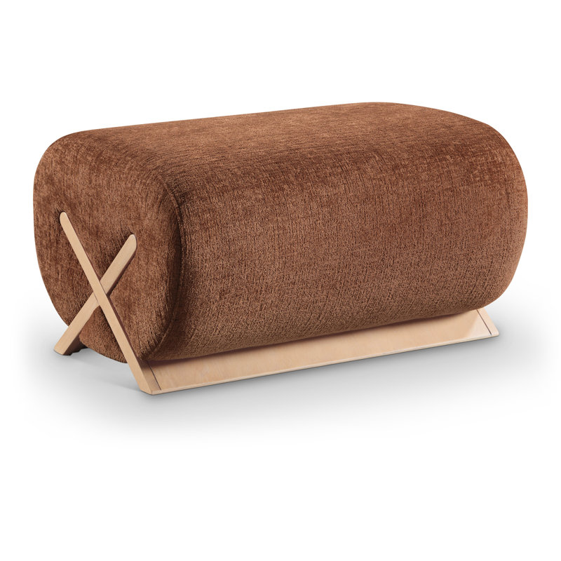 Repose-pieds Akira, Tissu de polyester cognac, Naturel