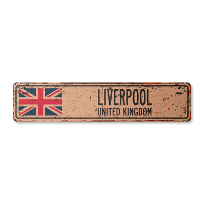 Liverpool Gb Street Sign Heavy Duty Plastic 4″ X 18″