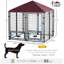 Chenil pour chien extérieur avec porte-bols rotatifs