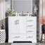 Meuble-lavabo traditionnel 36 po avec lavabo en céramique, armoire de salle de bain blanche avec deux portes à fermeture douce et quatre tiroirs-1408397942