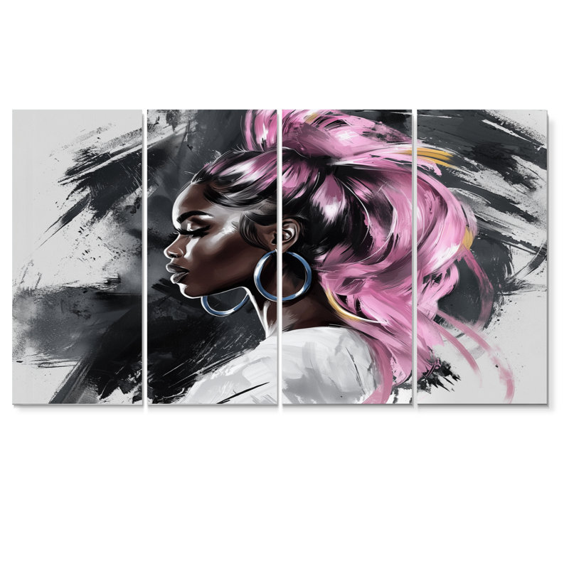 Rose, mode, portrait, femme afro-américaine, H 32 po x l 64 po