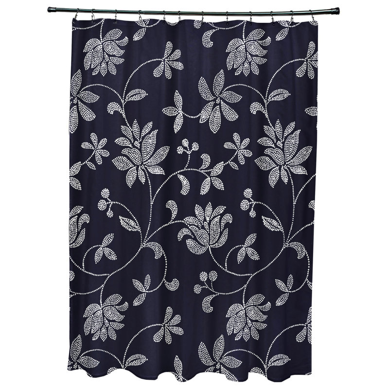 Rideau de douche simple Everill, Bleu marine