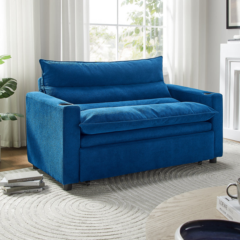3-In-1 Multi-Functional Velvet Sleeper Couch Pull-Out Bed