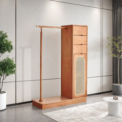 Solid Wood Coat Rack with Storage with Durable